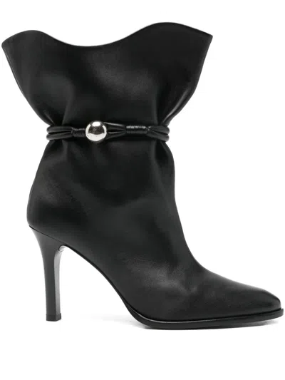 Isabel Marant Lolya Leather Boots In Black