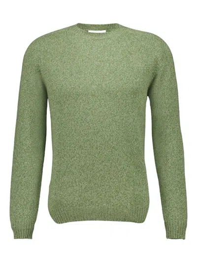 Boglioli Speckled Effect Wool-cashmere Crew Neck Sweater In Green