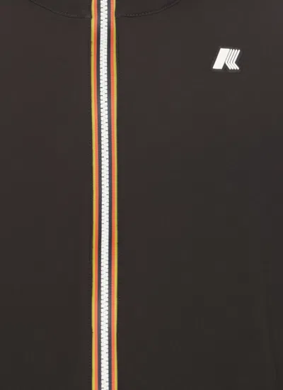 K-way Fitted Black Water-repellent Jacket With Adjustable Hem And Fleece Interior In Black