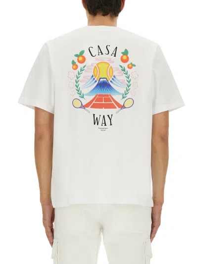 Casablanca Casa Way Mountain Printed T-shirt In White