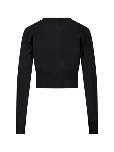 Vivienne Westwood Cropped Cardigan With Button-down Front And Embroidered Detail In Black