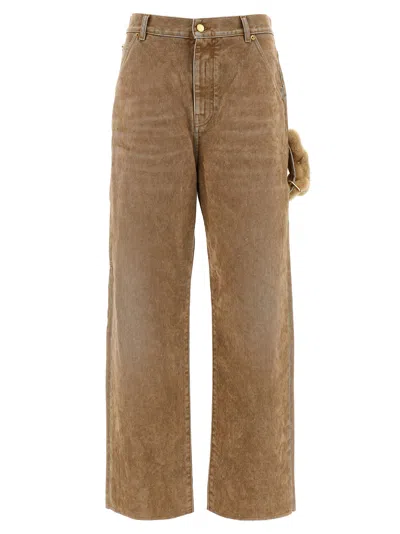 Darkpark Side-embellishment Bleached Wide-leg Jeans In Multi