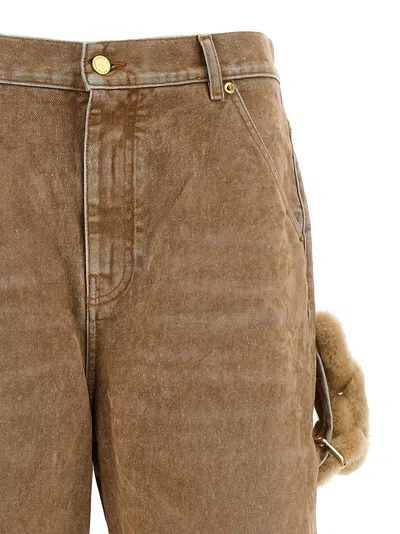 Darkpark Side-embellishment Bleached Wide-leg Jeans In Multi