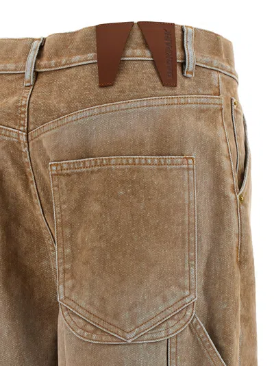 Darkpark Side-embellishment Bleached Wide-leg Jeans In Multi