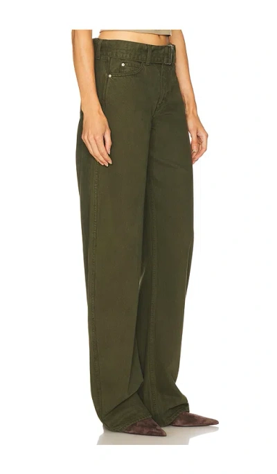 Grlfrnd Belted Austen Low Rise Curve In Green