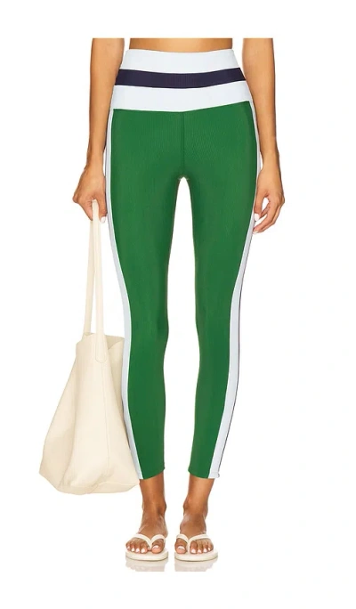 Beach Riot Mariella Ribbed Fabric Legging In Ivy Colorblock In Green
