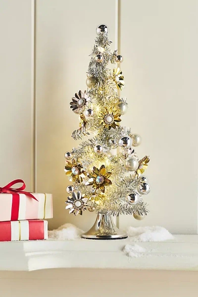 Anthropologie Tinsel Tree Decorative Object In White