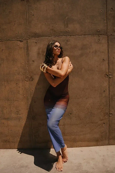 Weworewhat Mesh Scoop Maxi Slip Dress In Multi