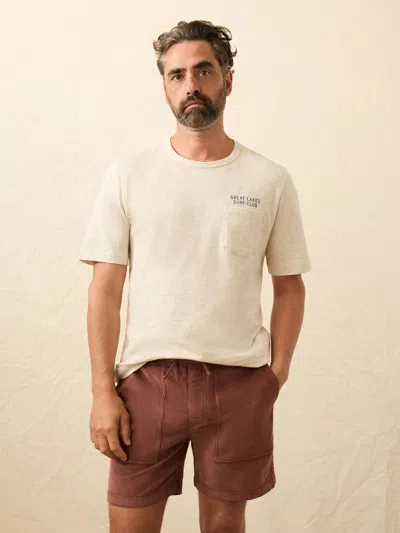 Faherty Corduroy Drawstring Utility Short In Brown