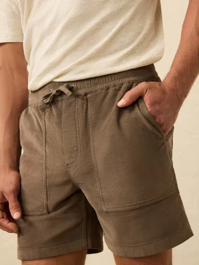 Faherty Corduroy Drawstring Utility Short In Brown