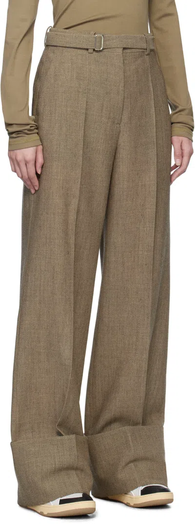 Lanvin Belt Loop Casual Pants In Brown