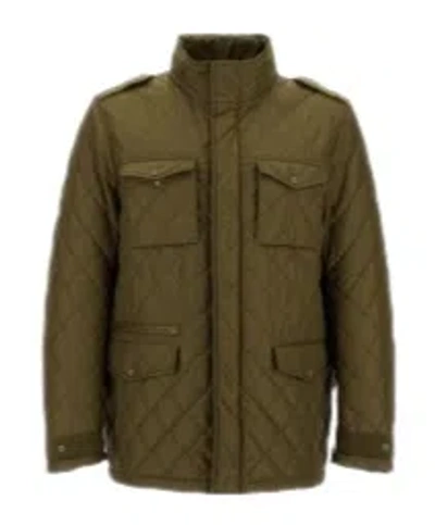 Herno Field Jacket In Nylon Chamonix And Waxed Tech Cotton In Green