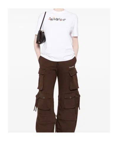 Off-white White T-shirt With Embroidered Floral Logo