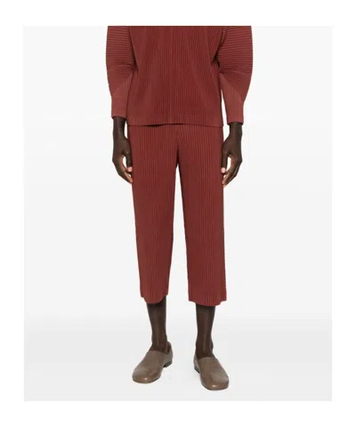Issey Miyake Color Pleats Trousers In Red