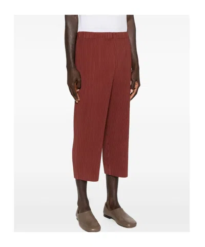 Issey Miyake Color Pleats Trousers In Red