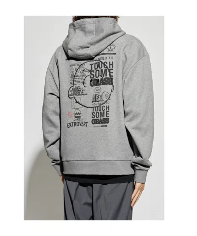 Iceberg Graphic-print Drawstring Hoodie In Gray