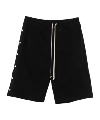 Rick Owens Drkshdw Button-fastening Drawstring Shorts In Black