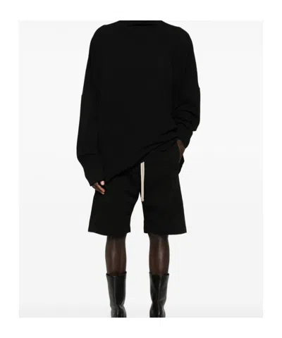 Rick Owens Drkshdw Button-fastening Drawstring Shorts In Black