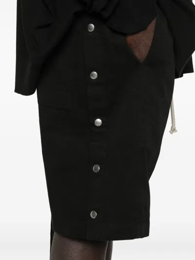 Rick Owens Drkshdw Button-fastening Drawstring Shorts In Black