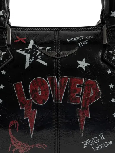 Zadig & Voltaire Graphic Star Print Cross-body Bag In Black