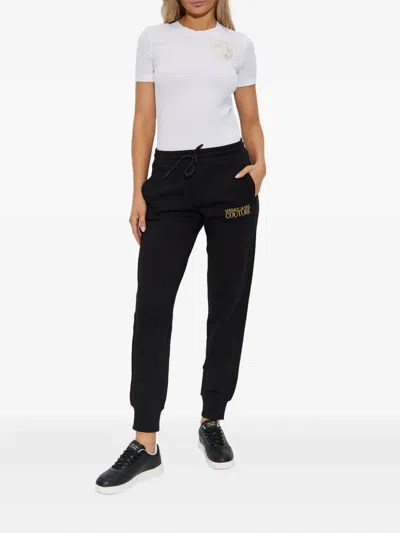 Versace Jeans Couture White V-emblem Logo T-shirt Minidress In Gray