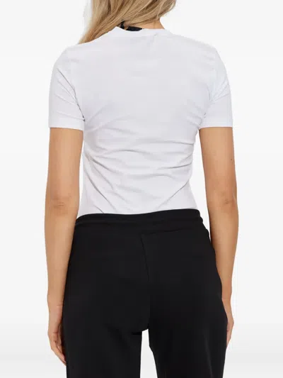 Versace Jeans Couture White V-emblem Logo T-shirt Minidress In Gray