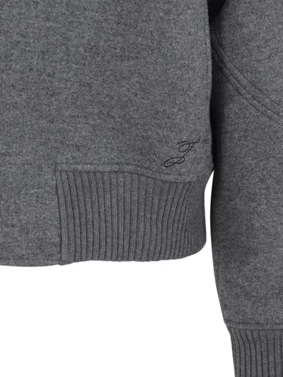 Jacquemus Mens Grey Feltro Pointed-collar Wool Bomber Jacket In Gray