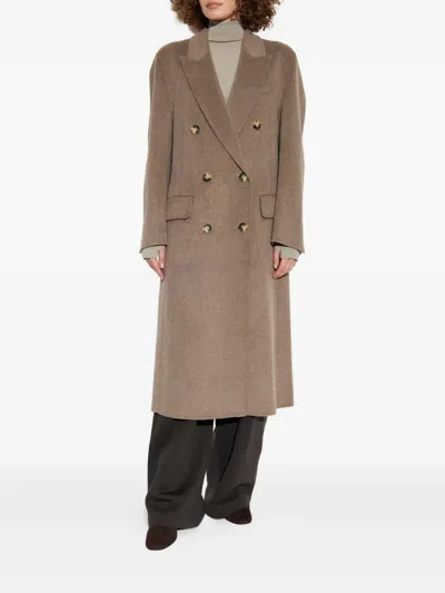 Rag & Bone Vasso Double Breasted Wool Blend Coat In Brown