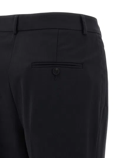 Alberto Biani Tailored Trousers With Cuffed Hem And Pleats In Black