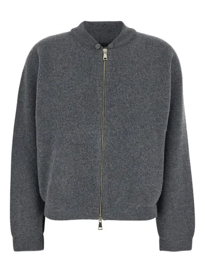 Fabiana Filippi Casual Jacket With Elastic Hem And Side Pockets In Gray