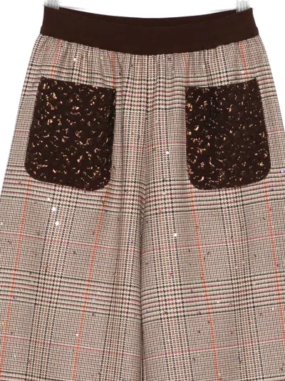 Mi Mi Sol Check-pattern Trousers In Neutral