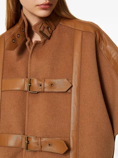 Twinset Twin-set Cape In Brown