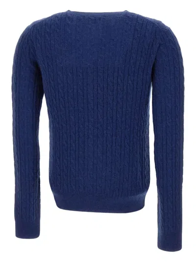 Sun 68 Cable-knit Cardigan In Blue