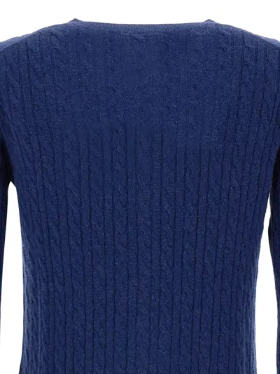 Sun 68 Cable-knit Cardigan In Blue