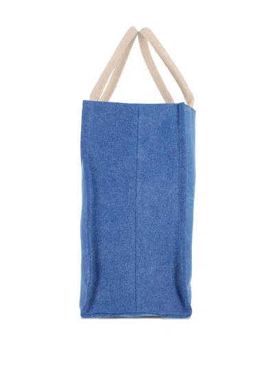 Marni Shopper Bag With Shoulder Strap And Top Handles In Blue