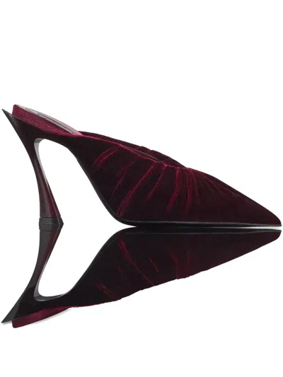 褶饰尖头高跟穆勒鞋（9.5厘米）