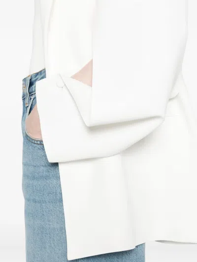 Alberta Ferretti Single-button Notched-lapel Blazer In White