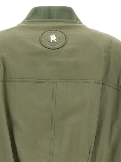 Rabanne Bomber Jacket With Ribbed Collar And Pockets In Green