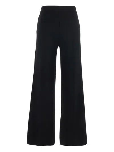 P.a.r.o.s.h Black Pants With High Elastic Waist In Wool And Cashmere Woman In Black