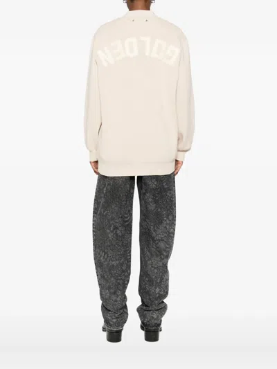 Golden Goose Cardigan With Logo In Neutral