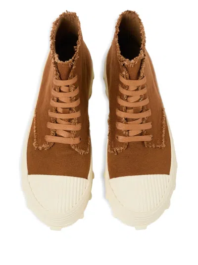 Camperlab Traktori Frayed Lace-up Boots In Brown