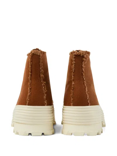 Camperlab Traktori Frayed Lace-up Boots In Brown