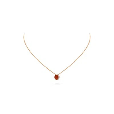 David Morris 18k Rose Gold Fortuna Carnelian And Diamond Necklace In Gold