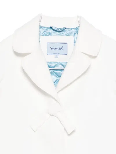 Mi Mi Sol Bow-detail Coat In White