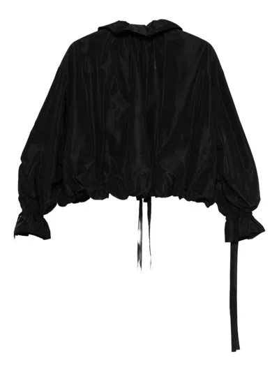 Vivetta Ruffled Zip-front Jacket In Black