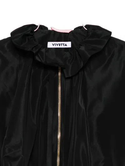 Vivetta Ruffled Zip-front Jacket In Black