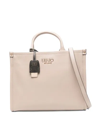 Liu •jo Logo-charm Top-handles Tote Bag In Neutral