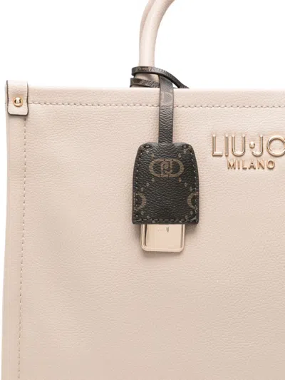 Liu •jo Logo-charm Top-handles Tote Bag In Neutral