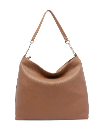 Liu •jo Chain Strap Hobo Shoulder Bag Textured Finish In Brown