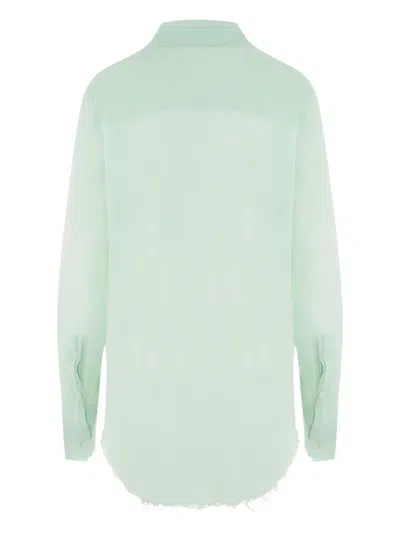 Edward Cuming Frayed-edge Button-down Shirt In Green